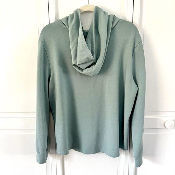 Eberjey Mason Lace-Up Mason Stretch Pima Cotton Modal Sky Blue Hoodie Size Large - Picture 7 of 16